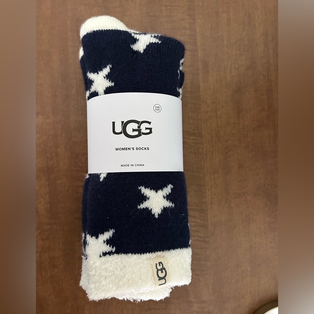 UGG Women's Star Patterned Socks - Navy and White